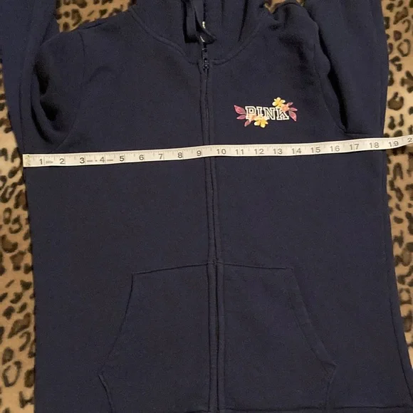 GUC PINK VICTORIAS SECRET HOODIE VS FLORAL LOUNGE FULL ZIP HOODIE Women’s Size M - Picture 10 of 12